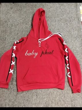 Baby Phat Red Lace-Up Hoodie 1X